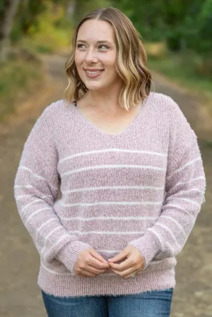 MM Cozy Striped Sweater - Mauve