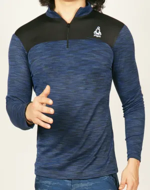 Navy Texture Half Zipper