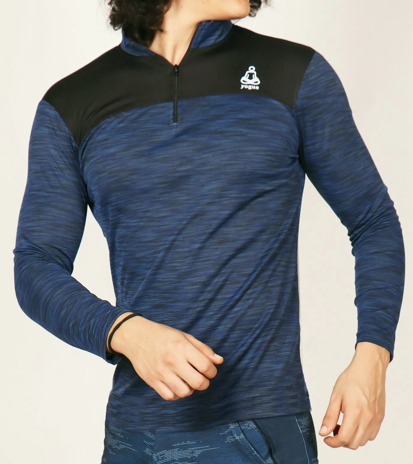 Navy Texture Half Zipper