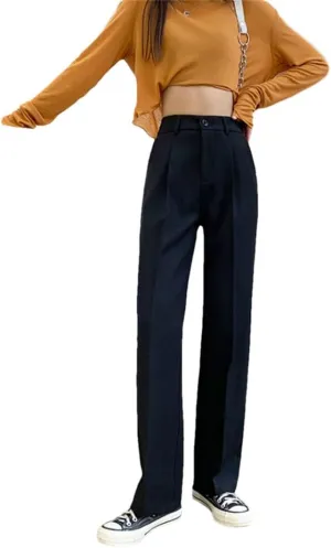 Office Ladies High Waist Harem Pants Women Loose High Waist Suits Pants Female Solid OL Straight Ttrousers