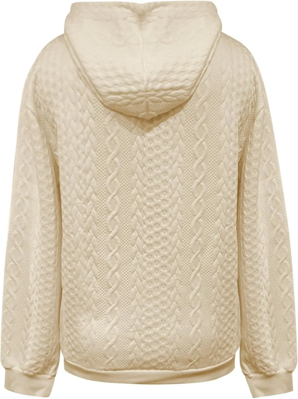 Oversized Sweatshirts for Women Loose Fit Drawstring Waffle Knit Hoodies Casual Cute Solid Long Sleeve Pullover Tops