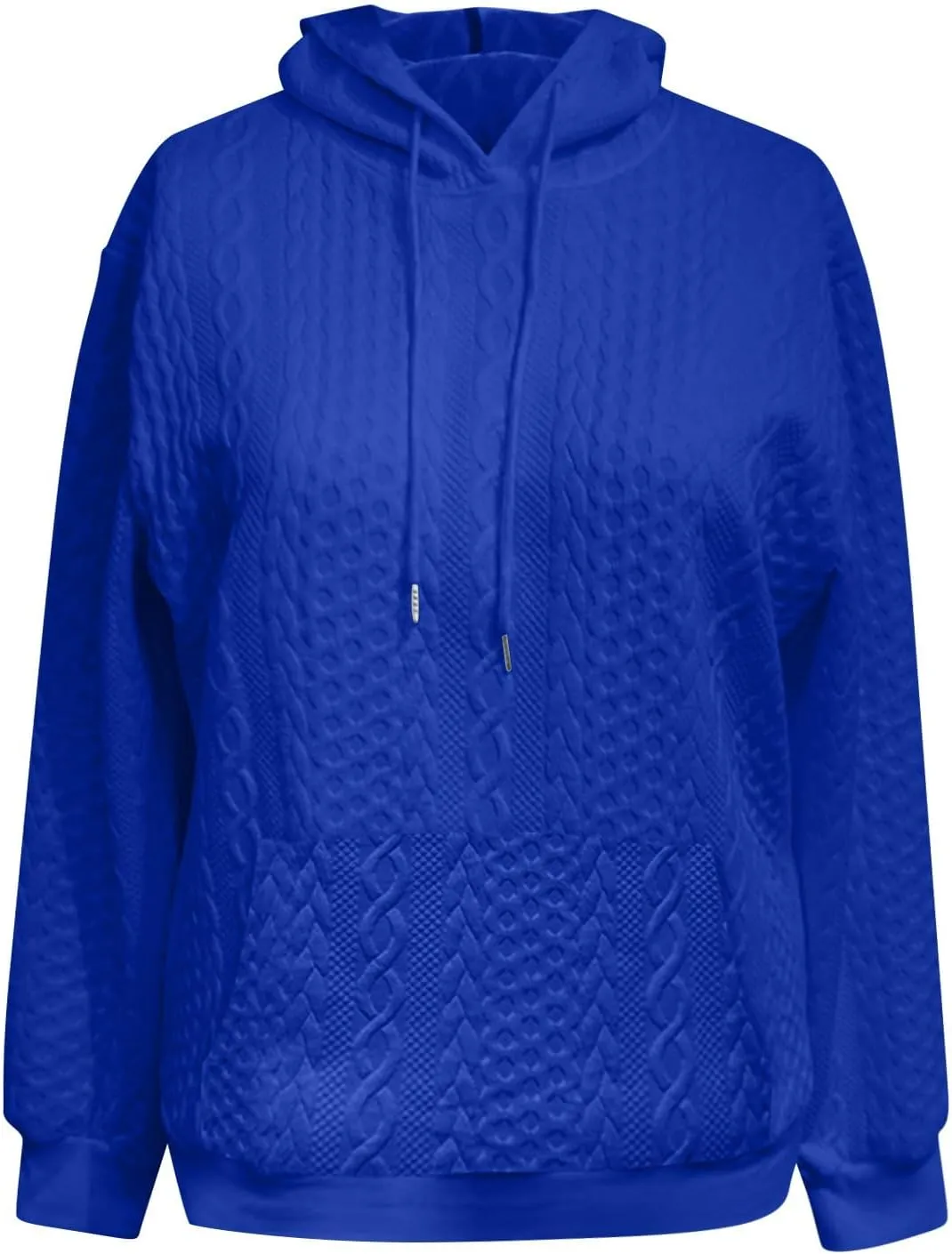 Oversized Sweatshirts for Women Loose Fit Drawstring Waffle Knit Hoodies Casual Cute Solid Long Sleeve Pullover Tops