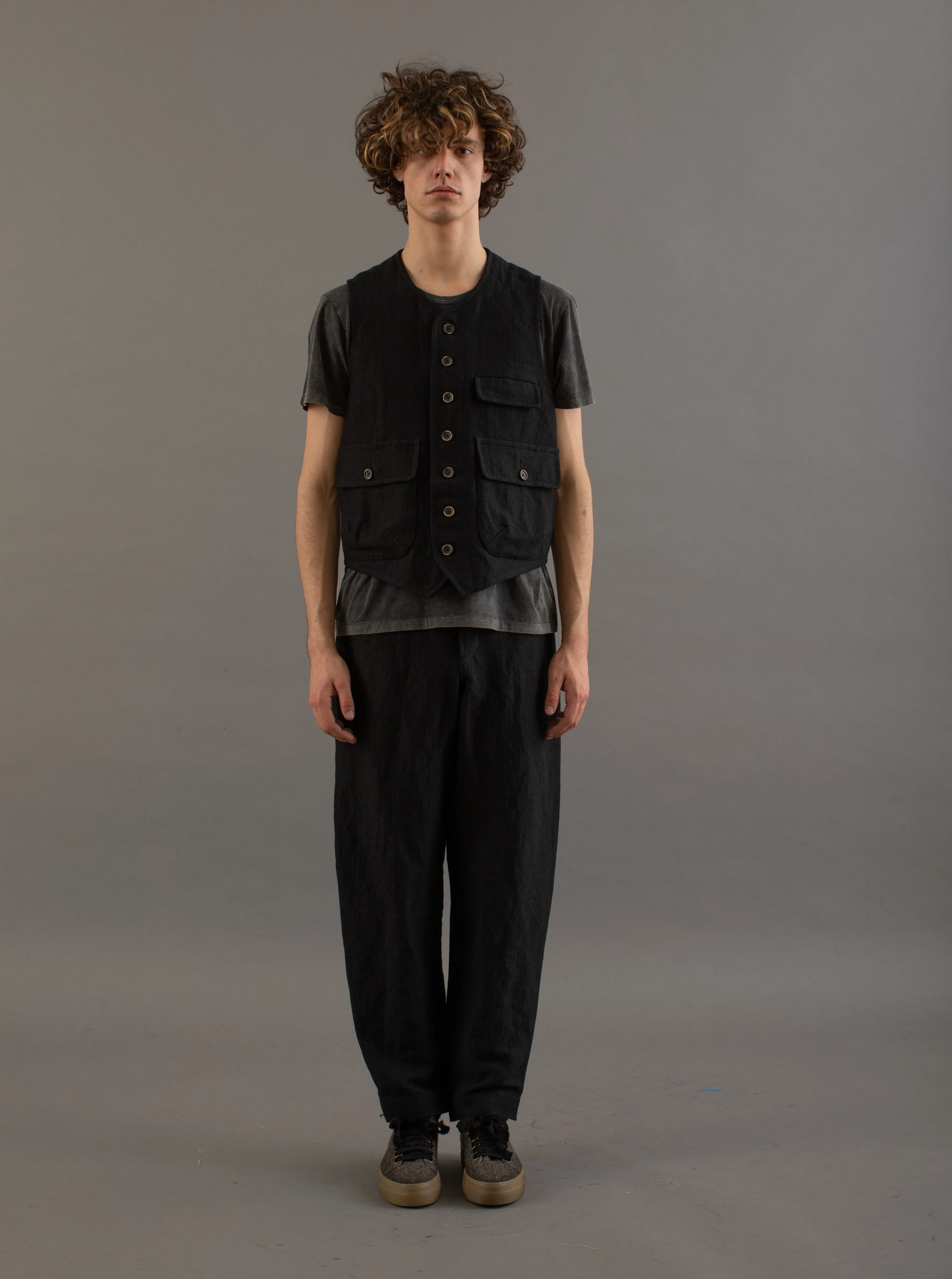 Patrick Pants Linen Wool Conjure Black