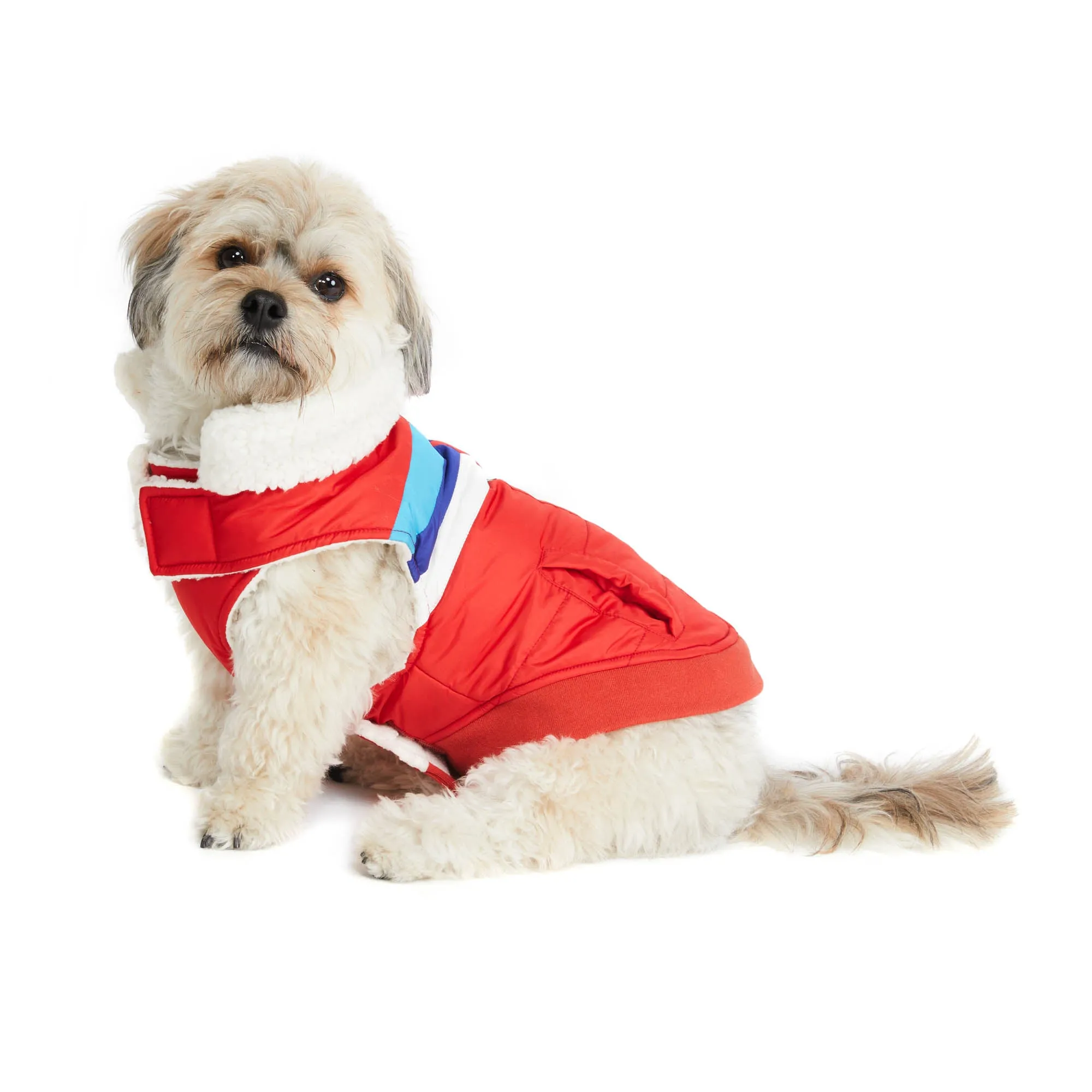Retro Puffer Vest with Sherpa Lining