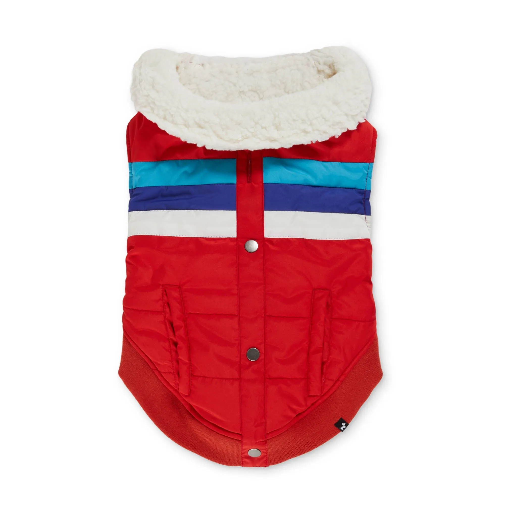 Retro Puffer Vest with Sherpa Lining