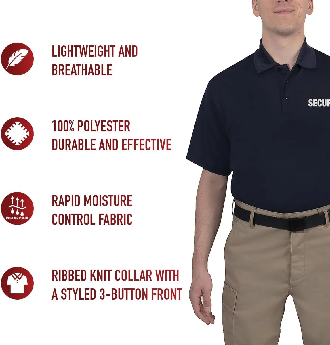 Rothco Moisture Wicking Security Polo Shirt - Stay Cool and Professional On-The-Job