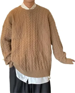 Round Neck Sweater Autumn and Winter Undershirt Men's top