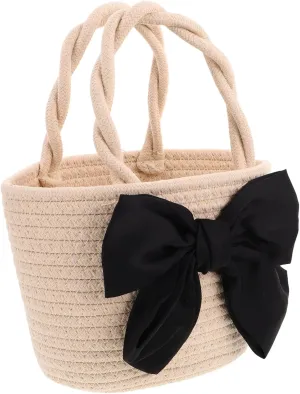 SAFIGLE Fashionable Woven Bowknot Bag for Women Crossbody Purse Colorblock Design