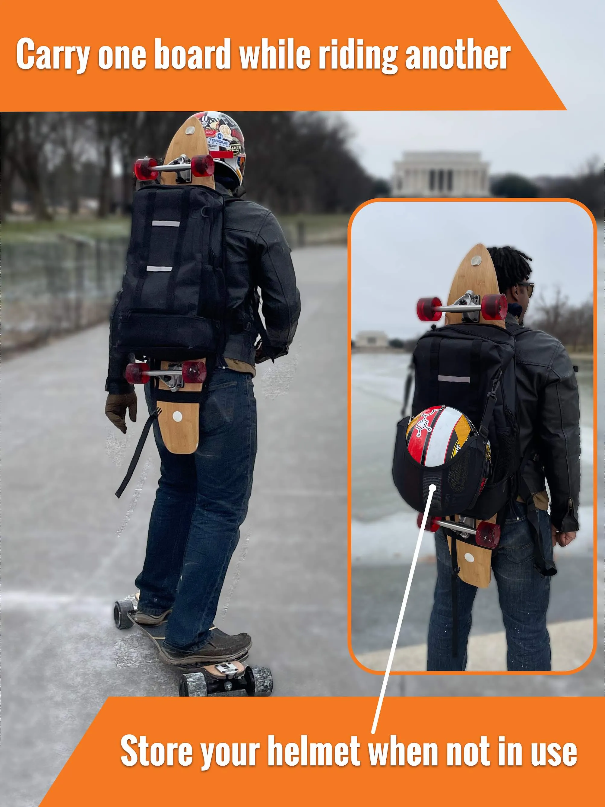 Skateboard Backpack | Board Blazers Backpack - Perfect for Longboards and Electric Skateboards