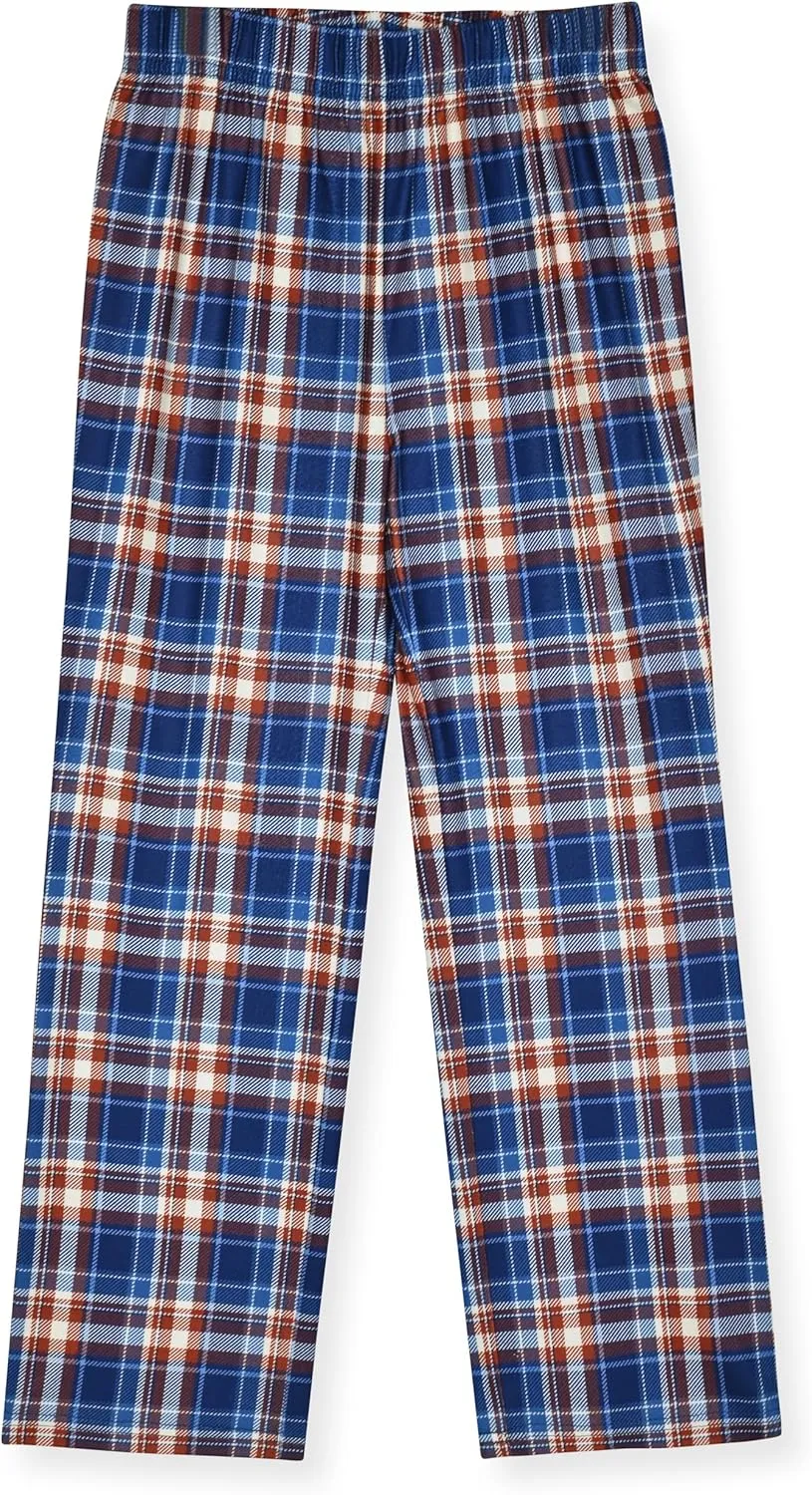 Sleep On It 4 Piece Boys Pajama Sets - Cozy Waffle Knit and Henley Tops with Matching Plaid Sleep Pants