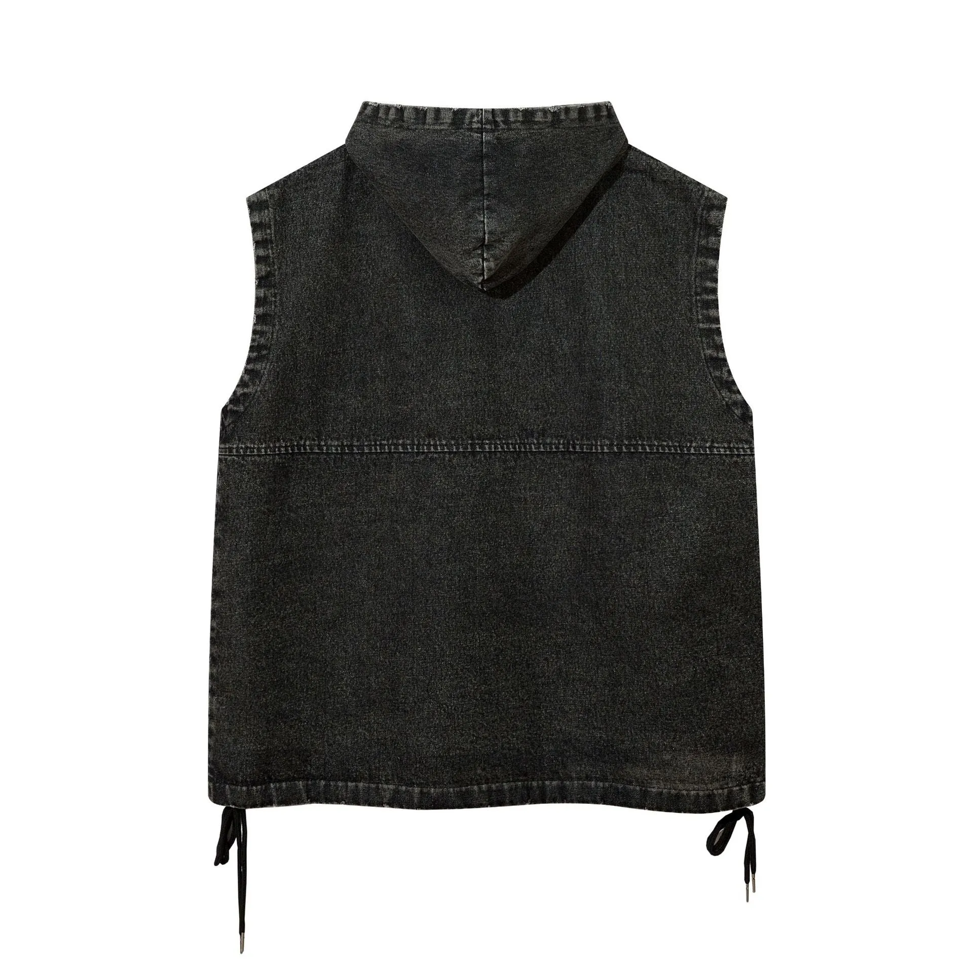 Stylish Hooded Denim Vest