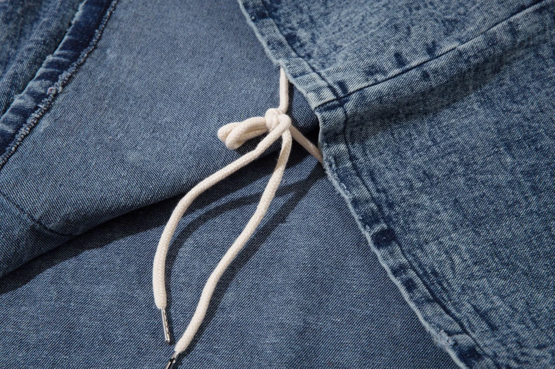 Stylish Hooded Denim Vest