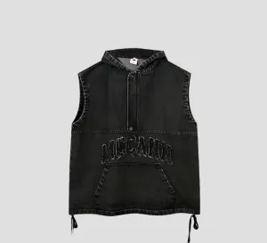 Stylish Hooded Denim Vest