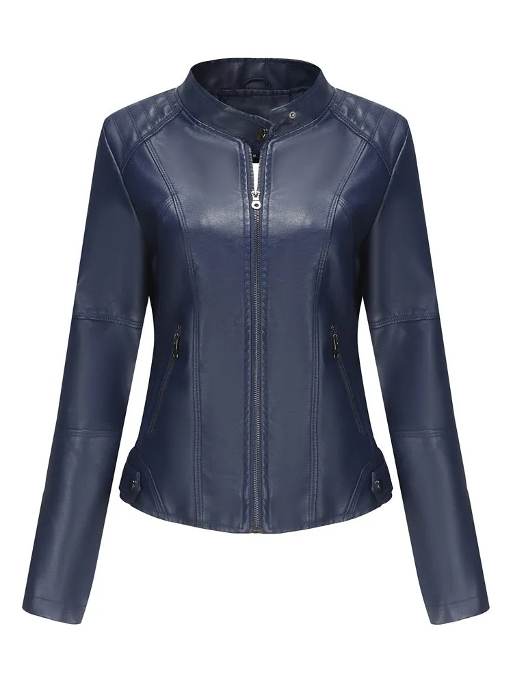 Stylish Zip-Up Leather Jacket