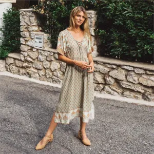 SUNFLOWER CHIC MIDI DRESS