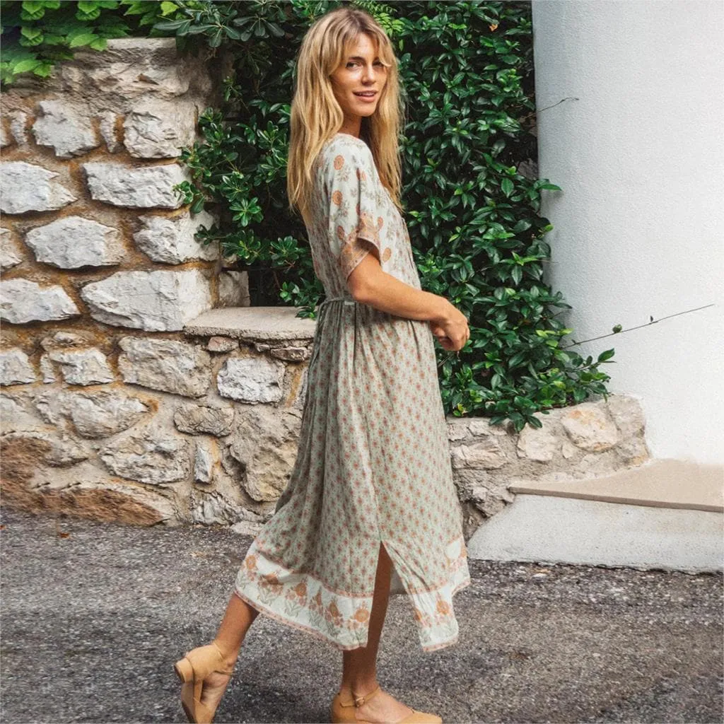 SUNFLOWER CHIC MIDI DRESS