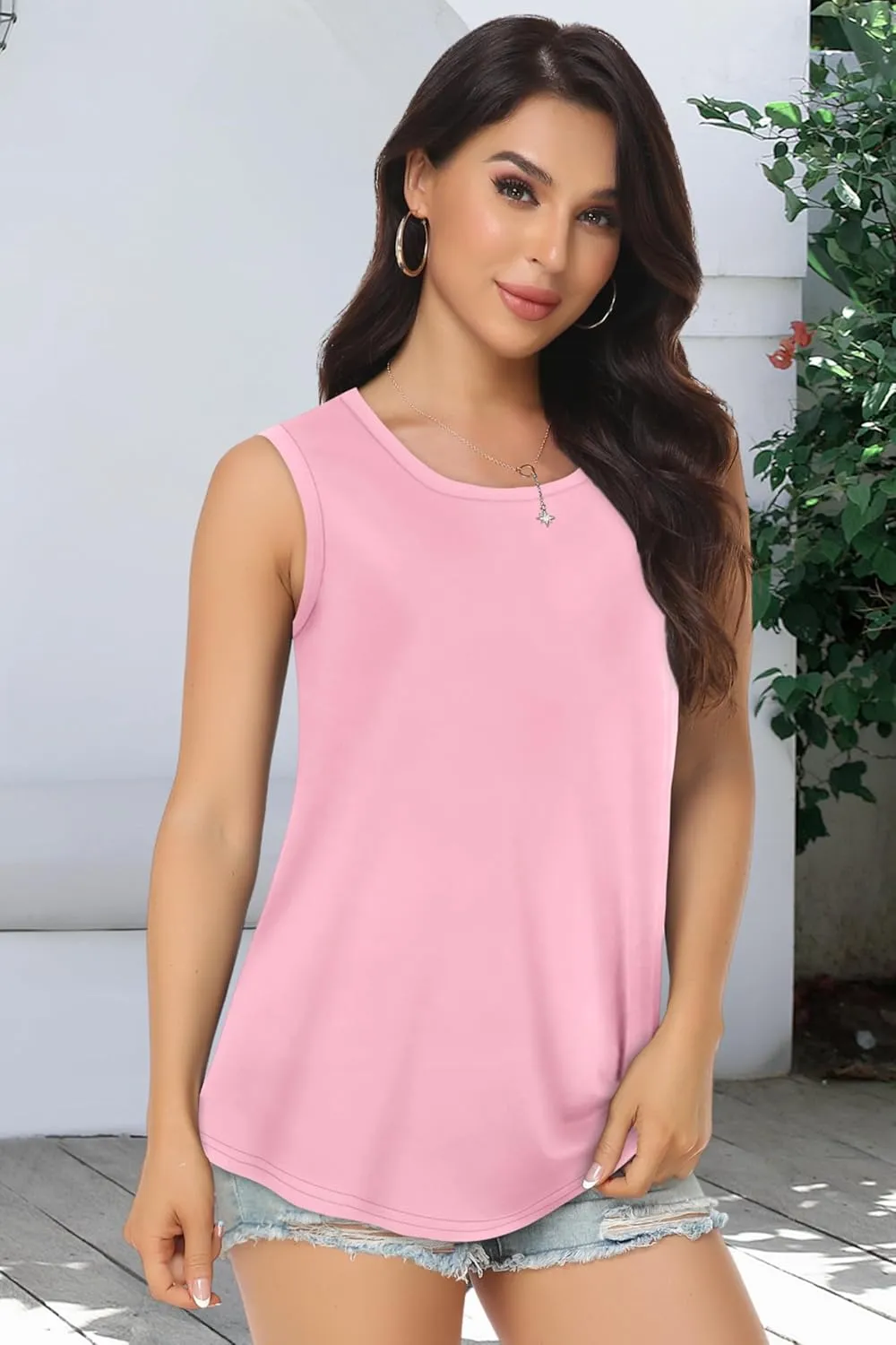 Tank Tops for Women Summer Sleeveless Casual Loose Fit Tunic Tops