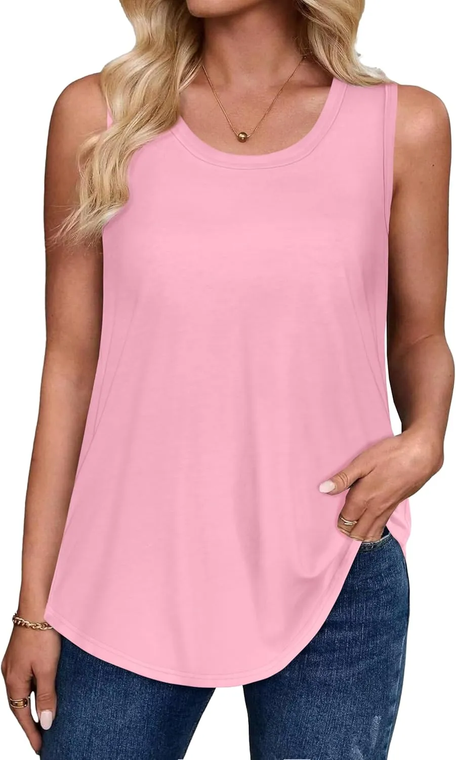 Tank Tops for Women Summer Sleeveless Casual Loose Fit Tunic Tops
