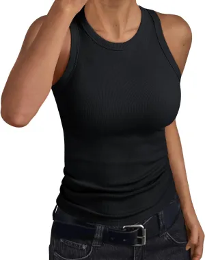 Trendy Queen Womens Tank Tops Summer Workout Racerback Ribbed Shirts Beach Vacation Outfits Spring Fashion Y2k Clothes