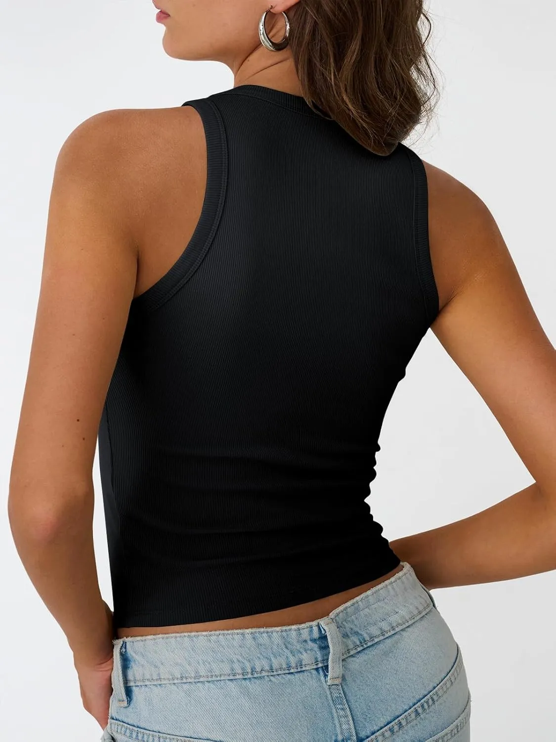 Trendy Queen Womens Tank Tops Summer Workout Racerback Ribbed Shirts Beach Vacation Outfits Spring Fashion Y2k Clothes