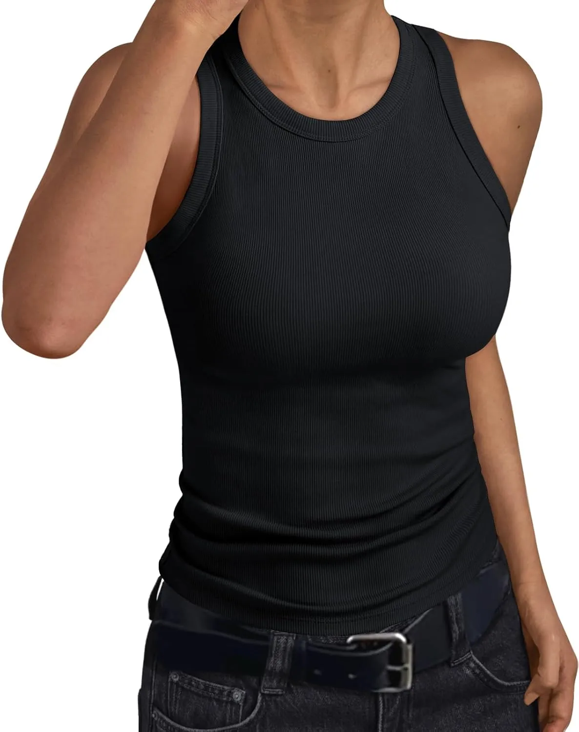 Trendy Queen Womens Tank Tops Summer Workout Racerback Ribbed Shirts Beach Vacation Outfits Spring Fashion Y2k Clothes