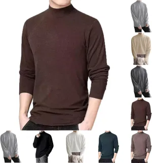 Turtleneck Shirts for Men Mock Neck Pullover Lightweight Sweaters Long Sleeve Thermal Undershirts Comfy Soft Knitwear