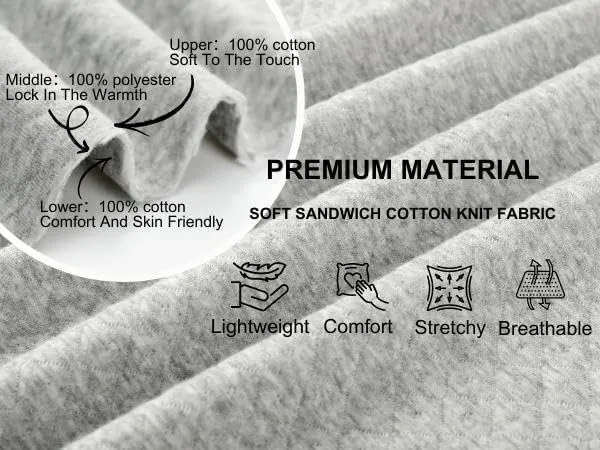 U2SKIIN Mens Pajama Set Soft Warm Long Sleeve Quilted Fabric Cotton Cozy Sleepwear Button-Down Pjs