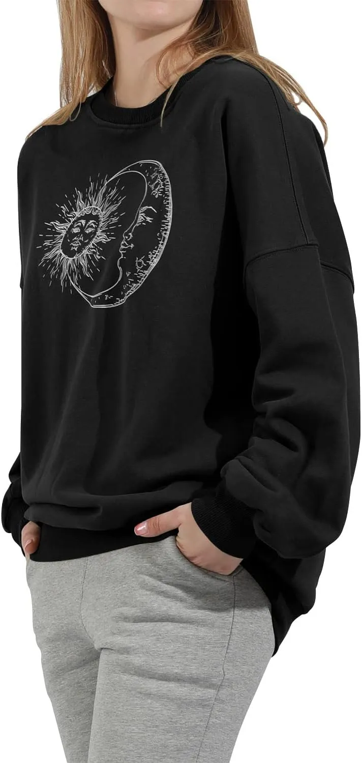 utcoco Womens Oversized Sweatshirts Graphic Long Sleeve Crewneck Loose Fit Casual Pullover Tops