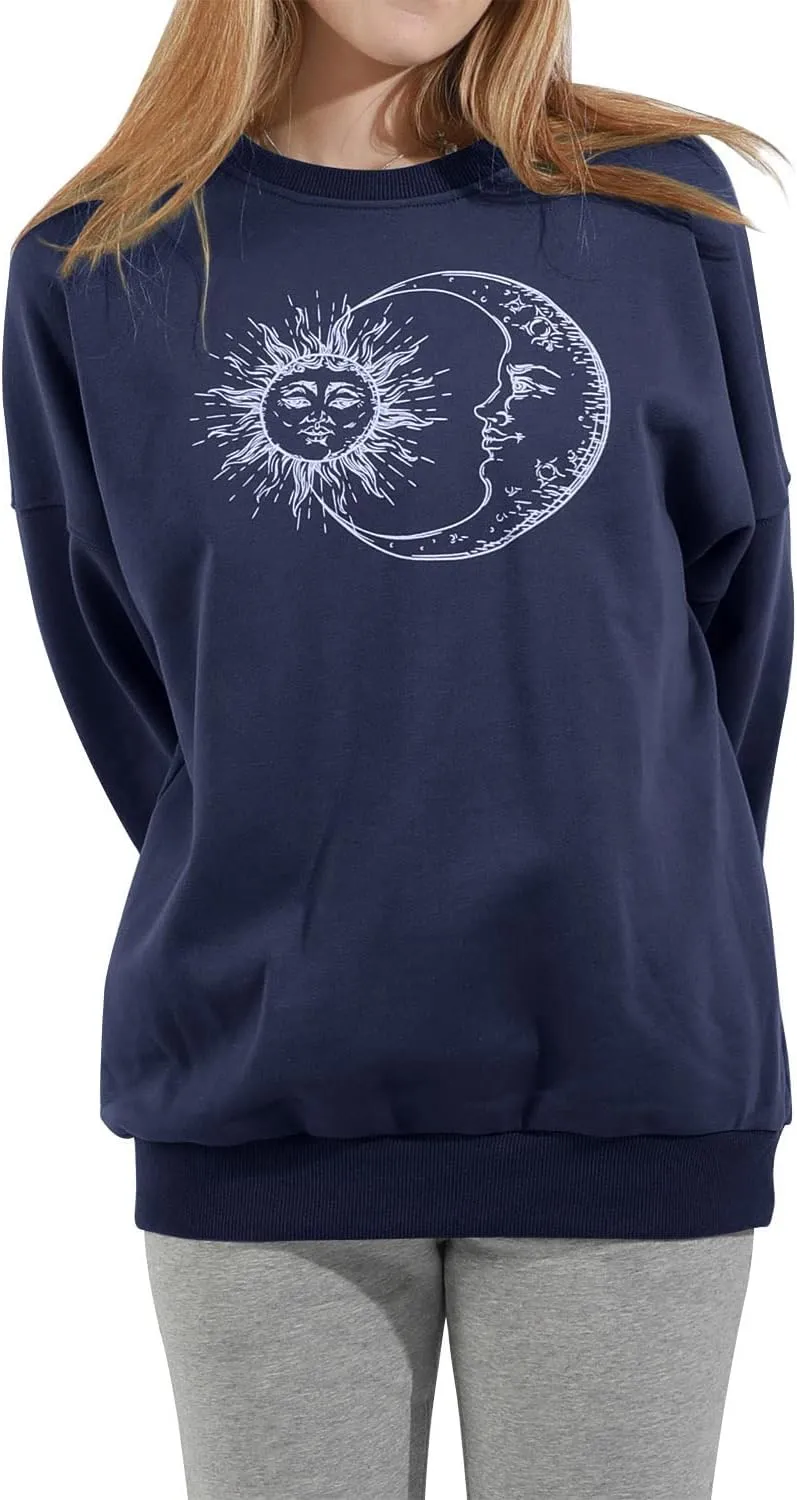 utcoco Womens Oversized Sweatshirts Graphic Long Sleeve Crewneck Loose Fit Casual Pullover Tops