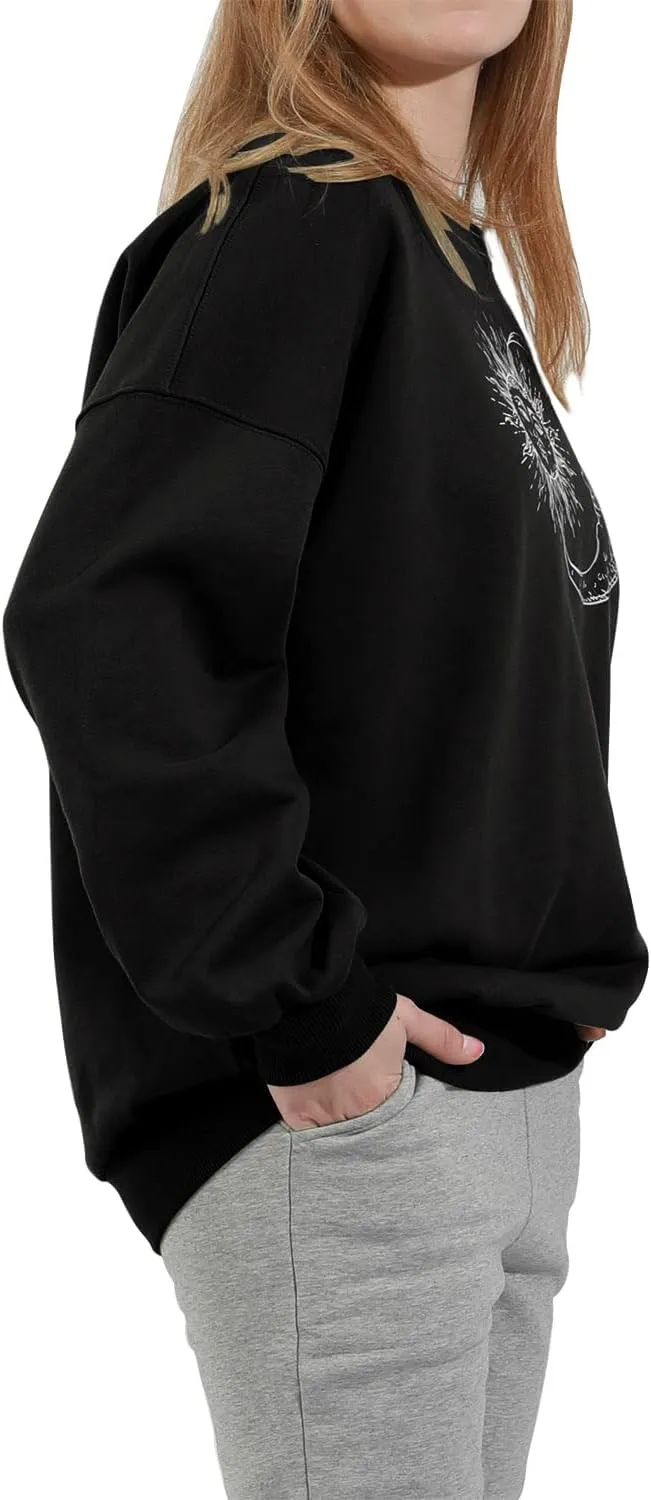 utcoco Womens Oversized Sweatshirts Graphic Long Sleeve Crewneck Loose Fit Casual Pullover Tops
