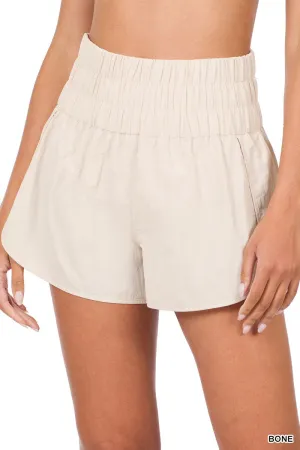 Windbreaker Smocked Waistband Running Shorts