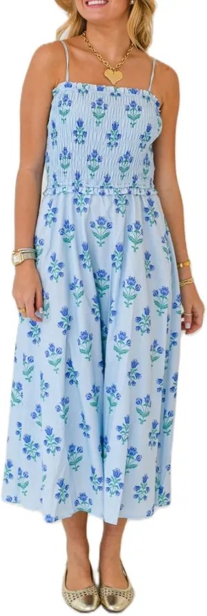 Women Boho Cami Maxi Dress Spaghetti Strap Smocked Long Dress Swing Tiered A-line Dresses Summer Beach Sundress