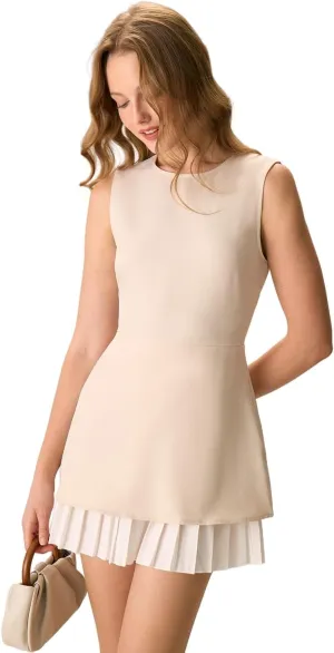 Women Chic Black Splicing Pleated Mini Dress Cocktails Parties Dinners Sexy A-Line Bodycon Dresses