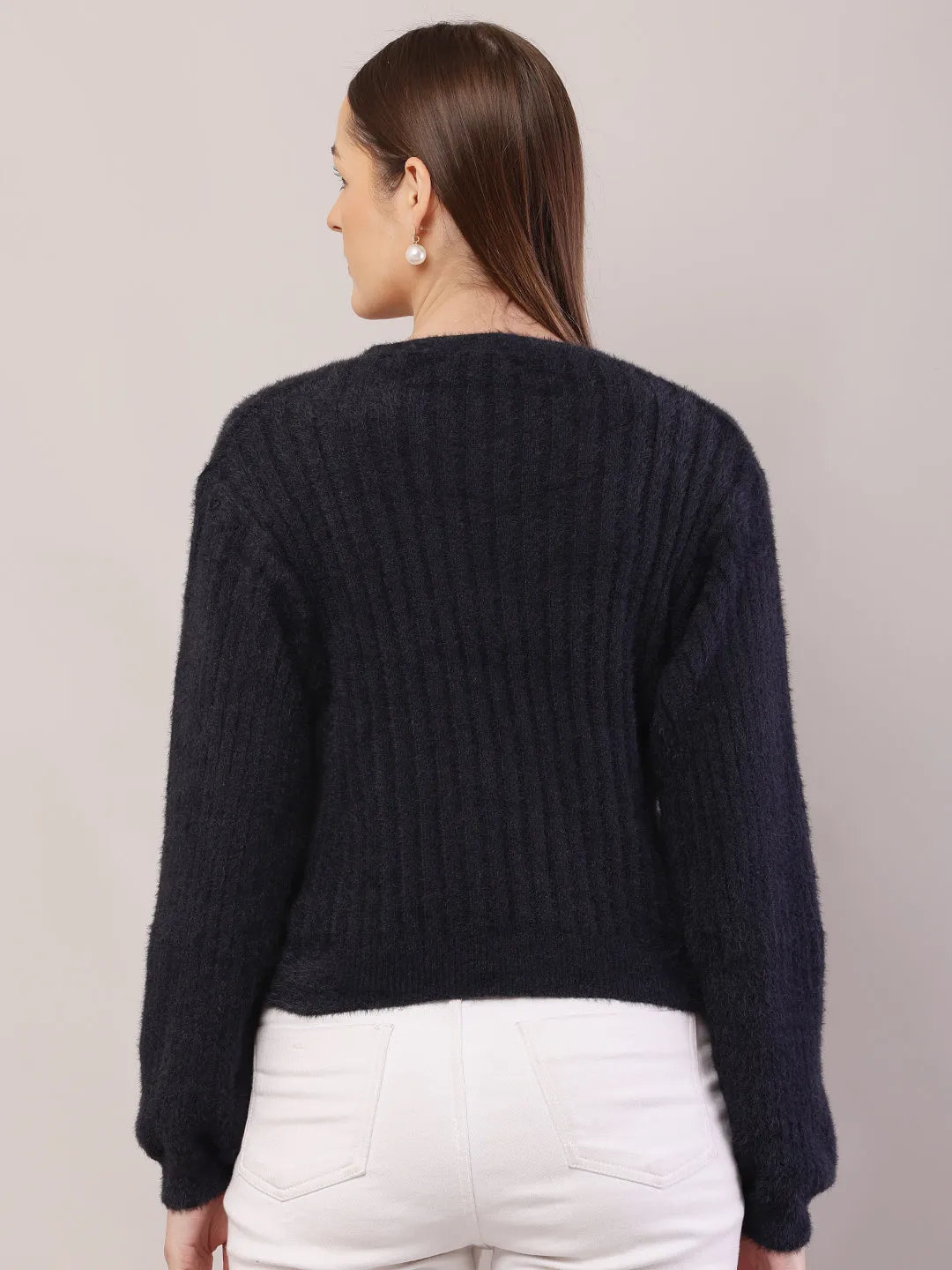 Women Dark Blue Cardigan