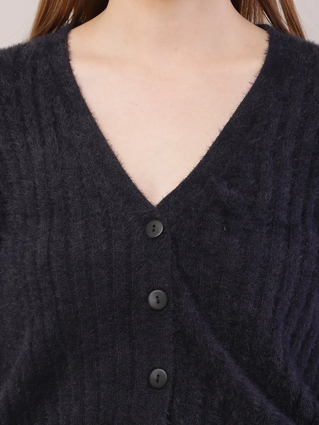 Women Dark Blue Cardigan