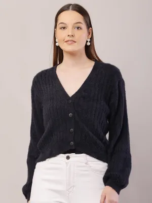 Women Dark Blue Cardigan