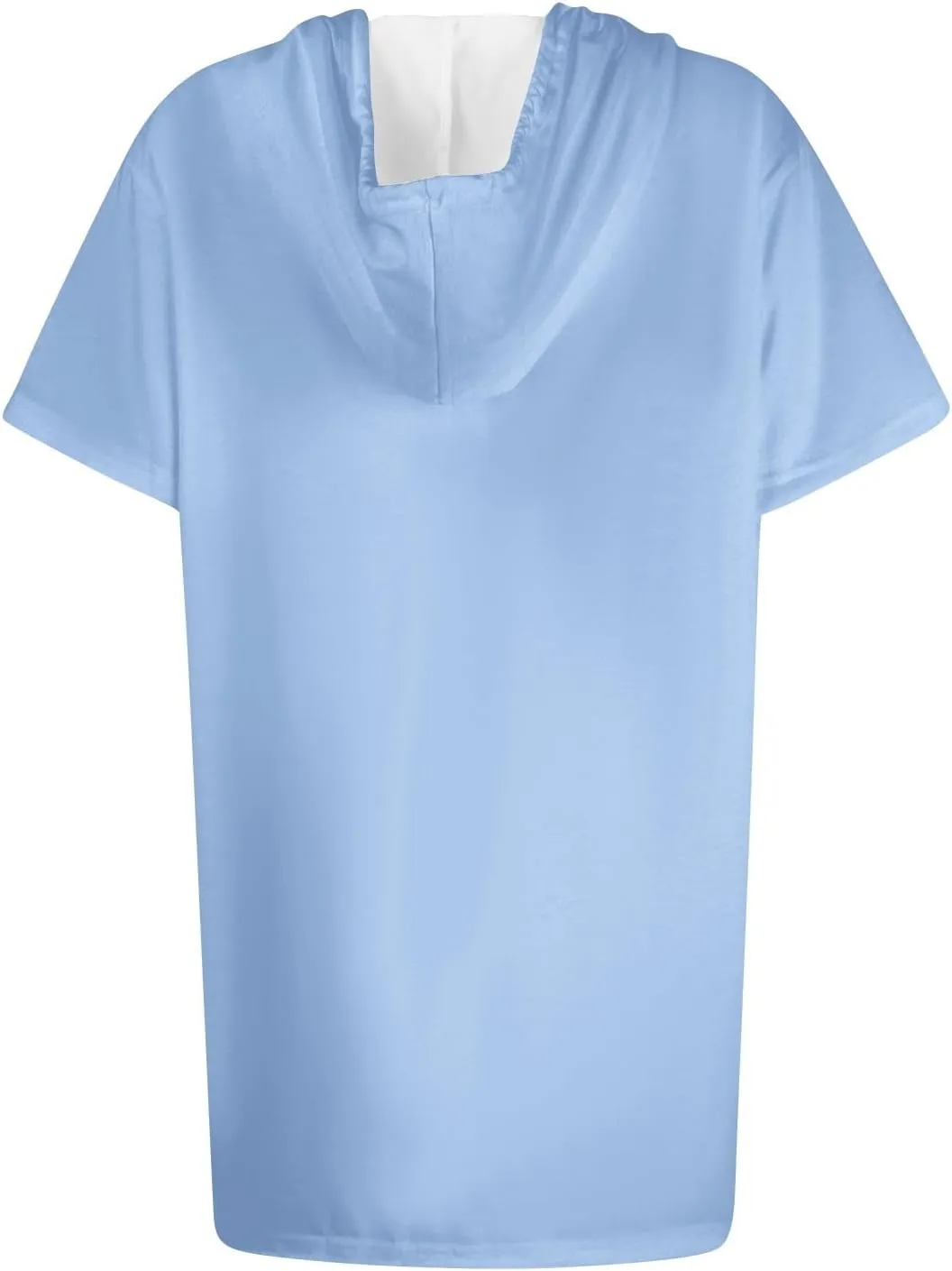 Womens Hooded Tops Casual Loose Fit Short Sleeve Shirts for Leggings Spring Fashion Tunic Tops with Pockets