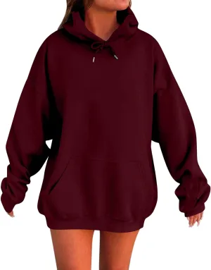 Womens Oversized Sweatshirts Hoodies With Pocket Long Sleeve Sweaters Fall Outfits with Pockets 2024 Trendy