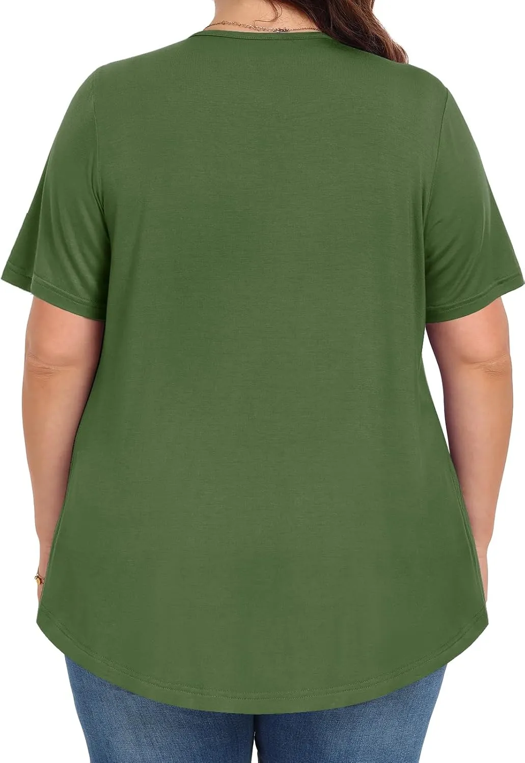 Womens Plus Size Tops Summer Shirts Tunic Short Sleeve Crew Neck Loose Fit Blouse 1X-5X