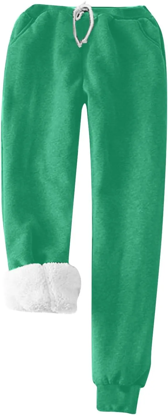 Women's Sherpa Lined Pullover Fleece Crewneck Sweatshirts Cute Winter Warm Fuzzy Sweaters Casual Loungewear