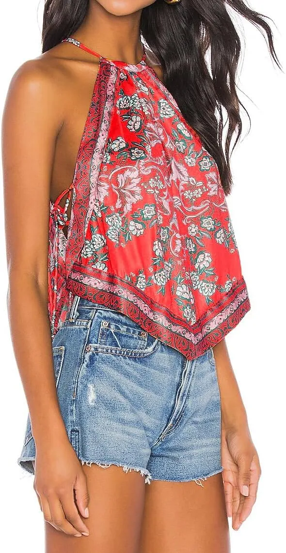 Womens Side Tie Top Vest Shirts Sleeveless Y2 Going Out Camisole Summer Cami Aesthetic Square Neck Boxy Tank Tops