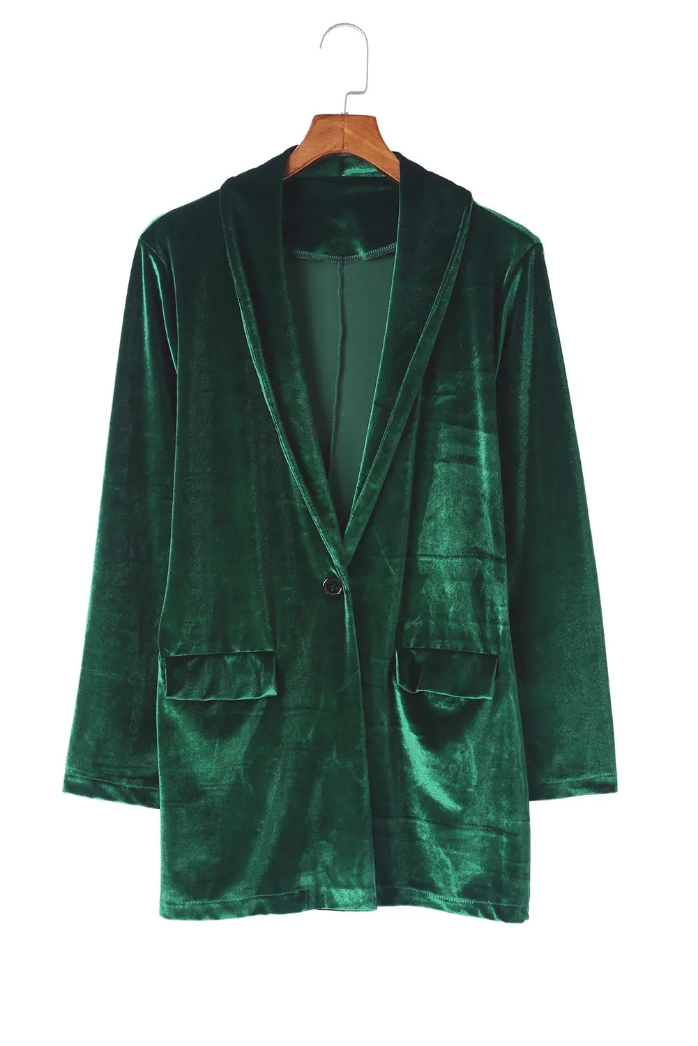 Women's Velvet Blazer Jackets Casual Long Sleeve Lapel Collar Pocketed Blazer Suits Work Outfits