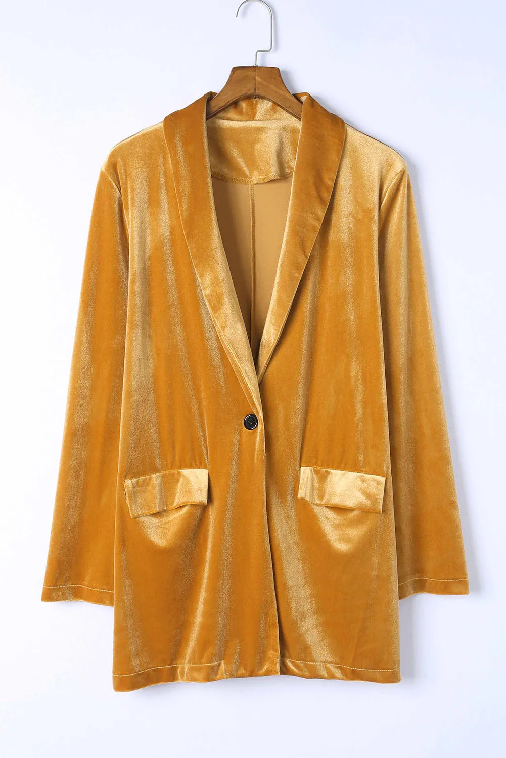 Women's Velvet Blazer Jackets Casual Long Sleeve Lapel Collar Pocketed Blazer Suits Work Outfits