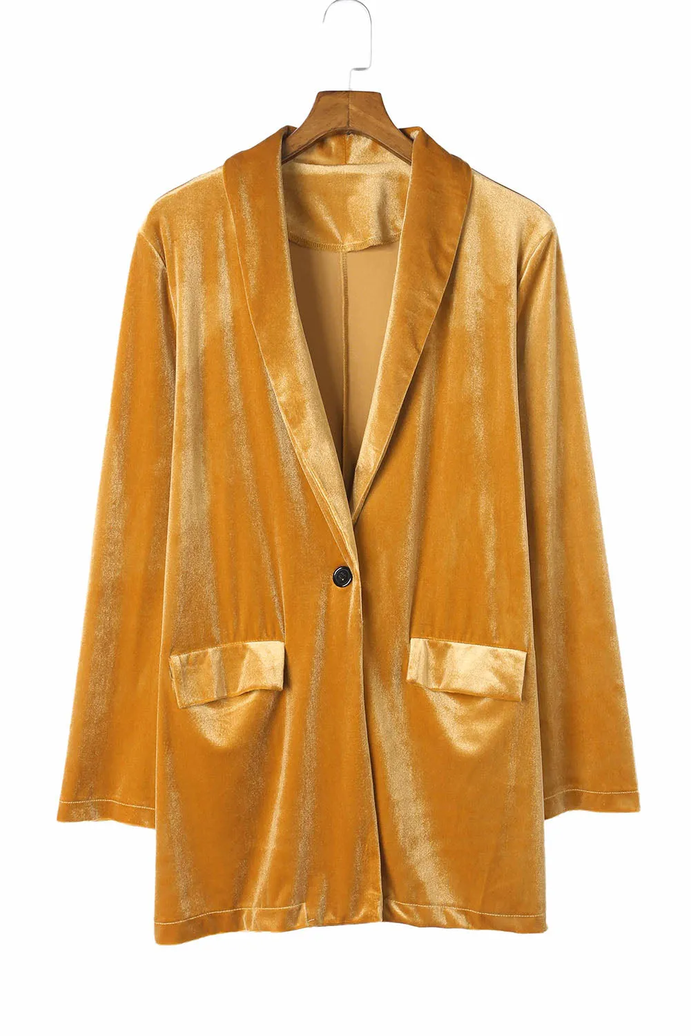 Women's Velvet Blazer Jackets Casual Long Sleeve Lapel Collar Pocketed Blazer Suits Work Outfits