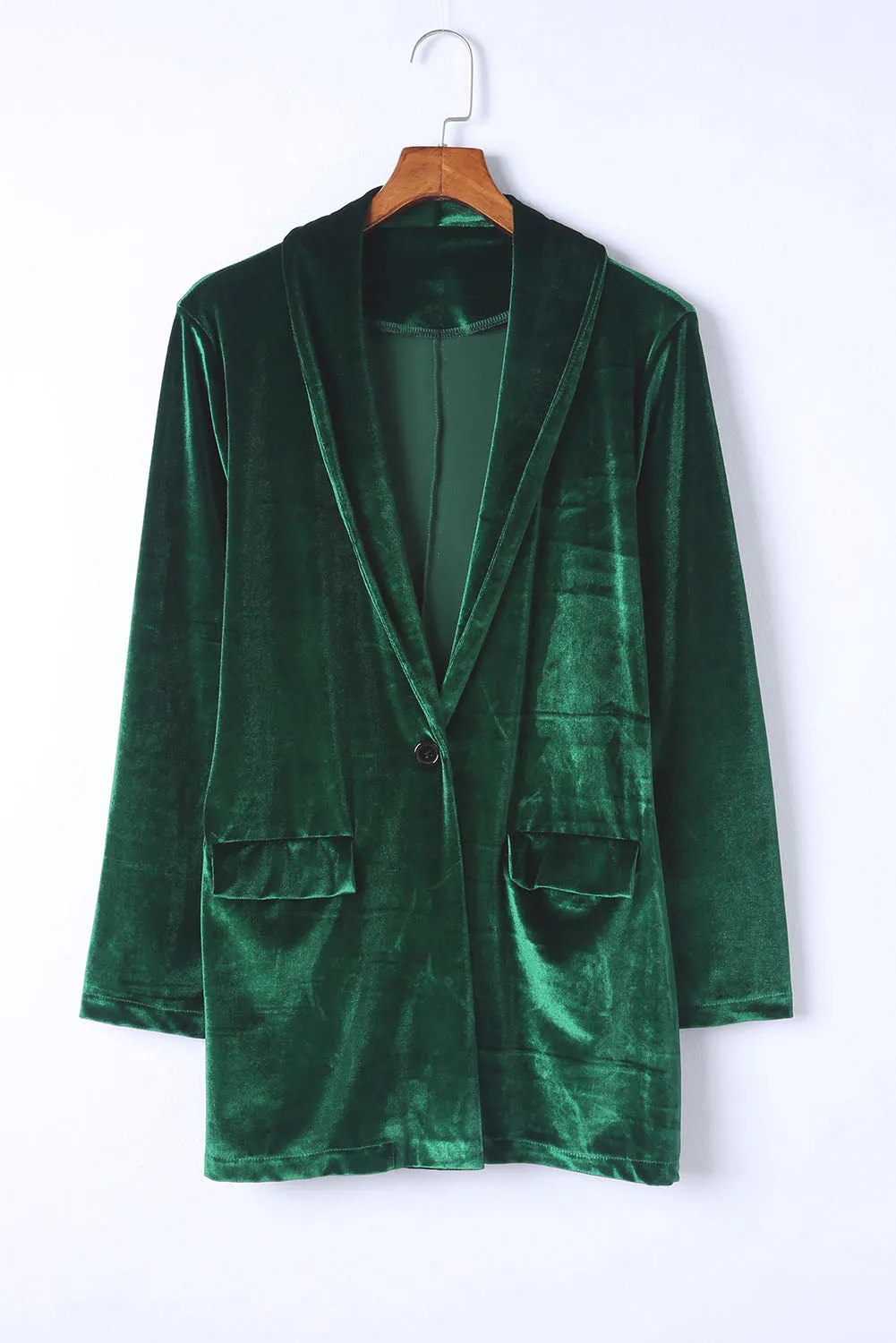 Women's Velvet Blazer Jackets Casual Long Sleeve Lapel Collar Pocketed Blazer Suits Work Outfits