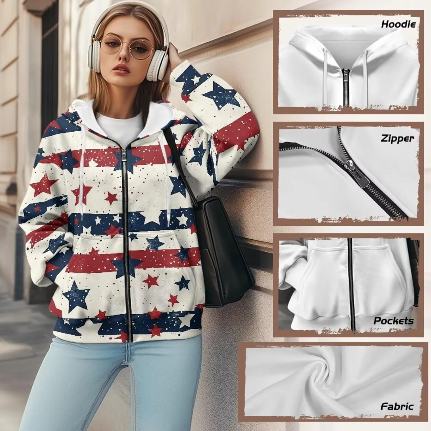 Womens Zipper Hoodie Casual Drawstring Hoodies Trendy Athletic Sweatshirt, Plus