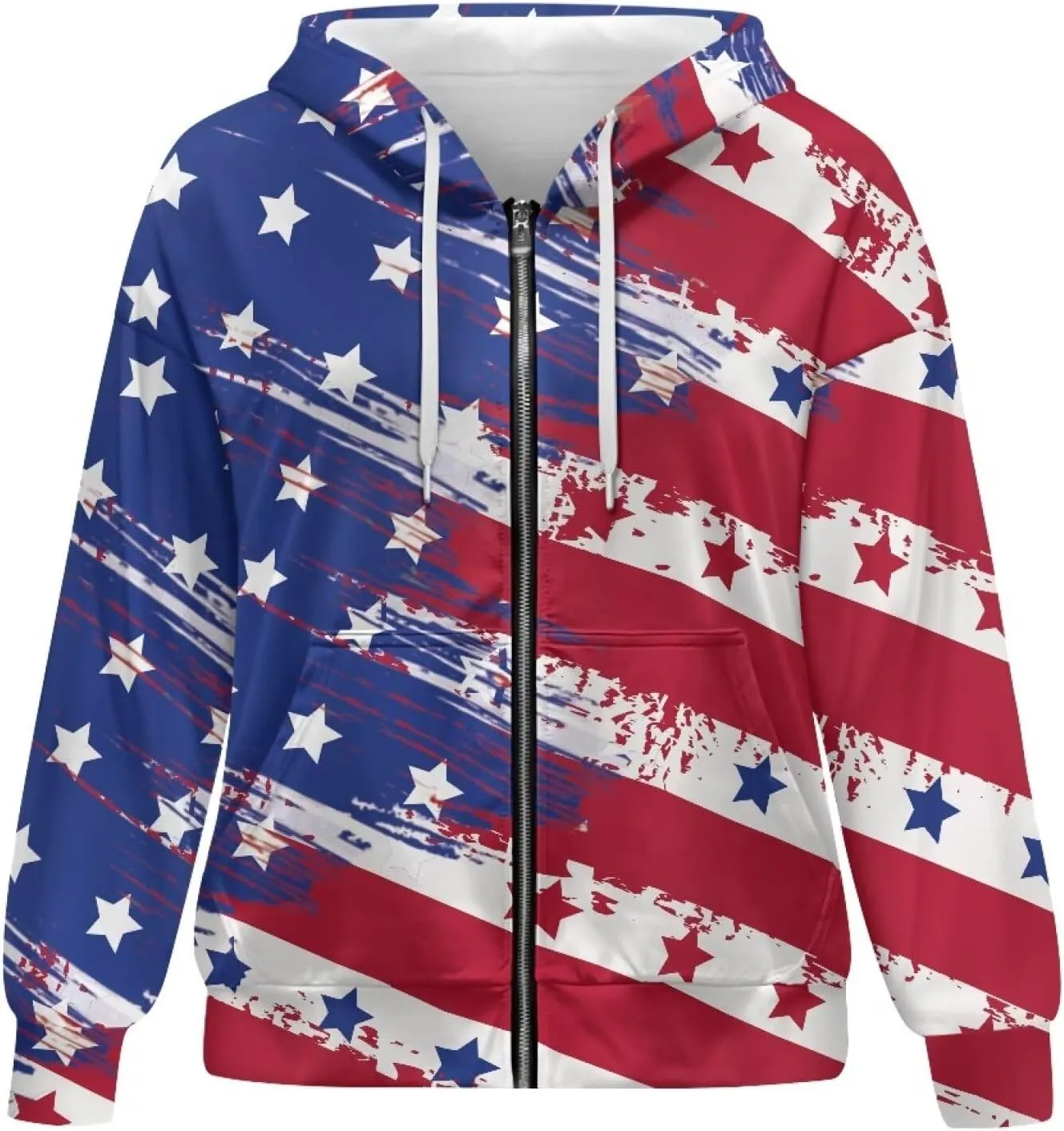 Womens Zipper Hoodie Casual Drawstring Hoodies Trendy Athletic Sweatshirt, Plus