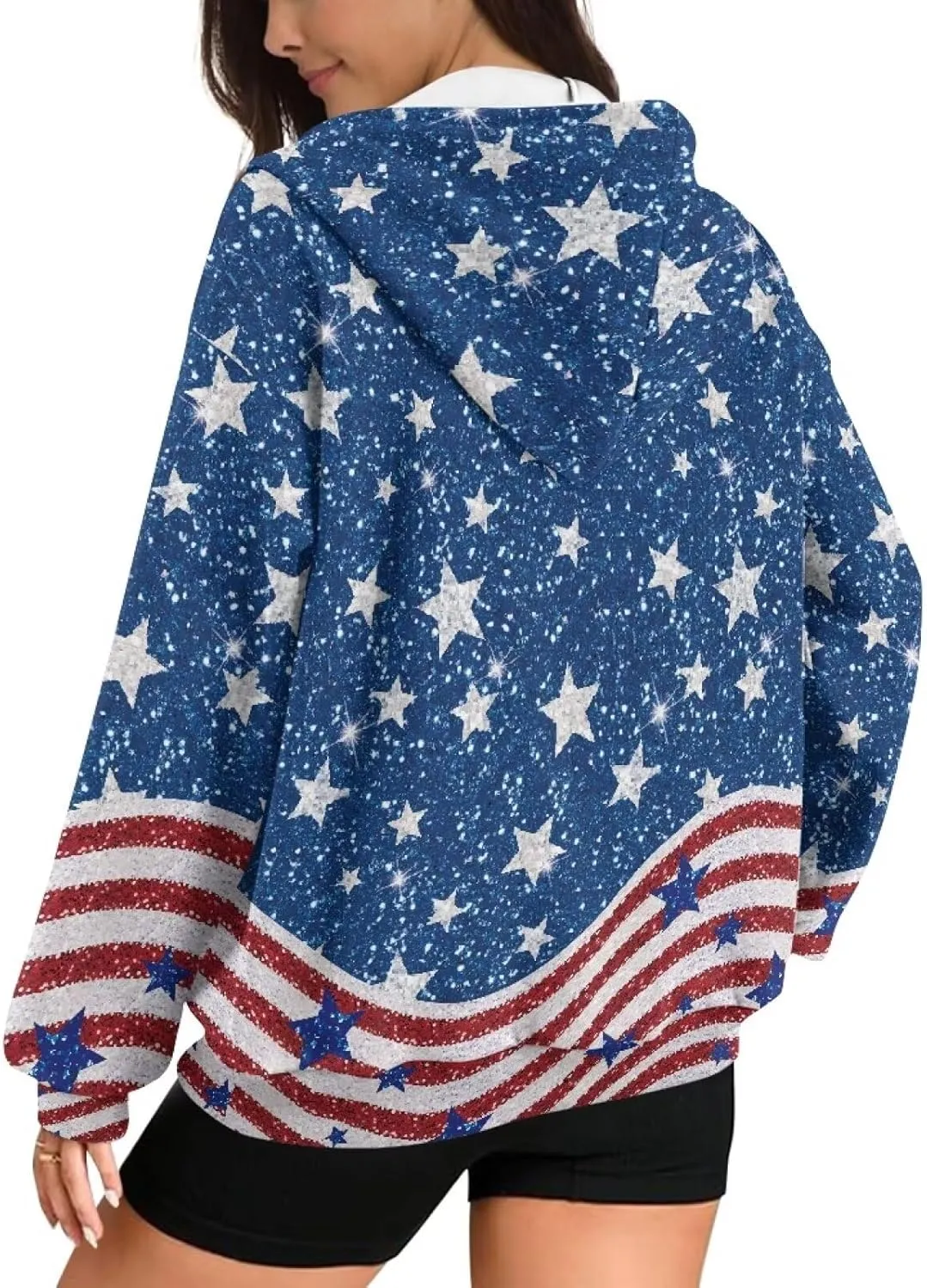 Womens Zipper Hoodie Casual Drawstring Hoodies Trendy Athletic Sweatshirt, Plus