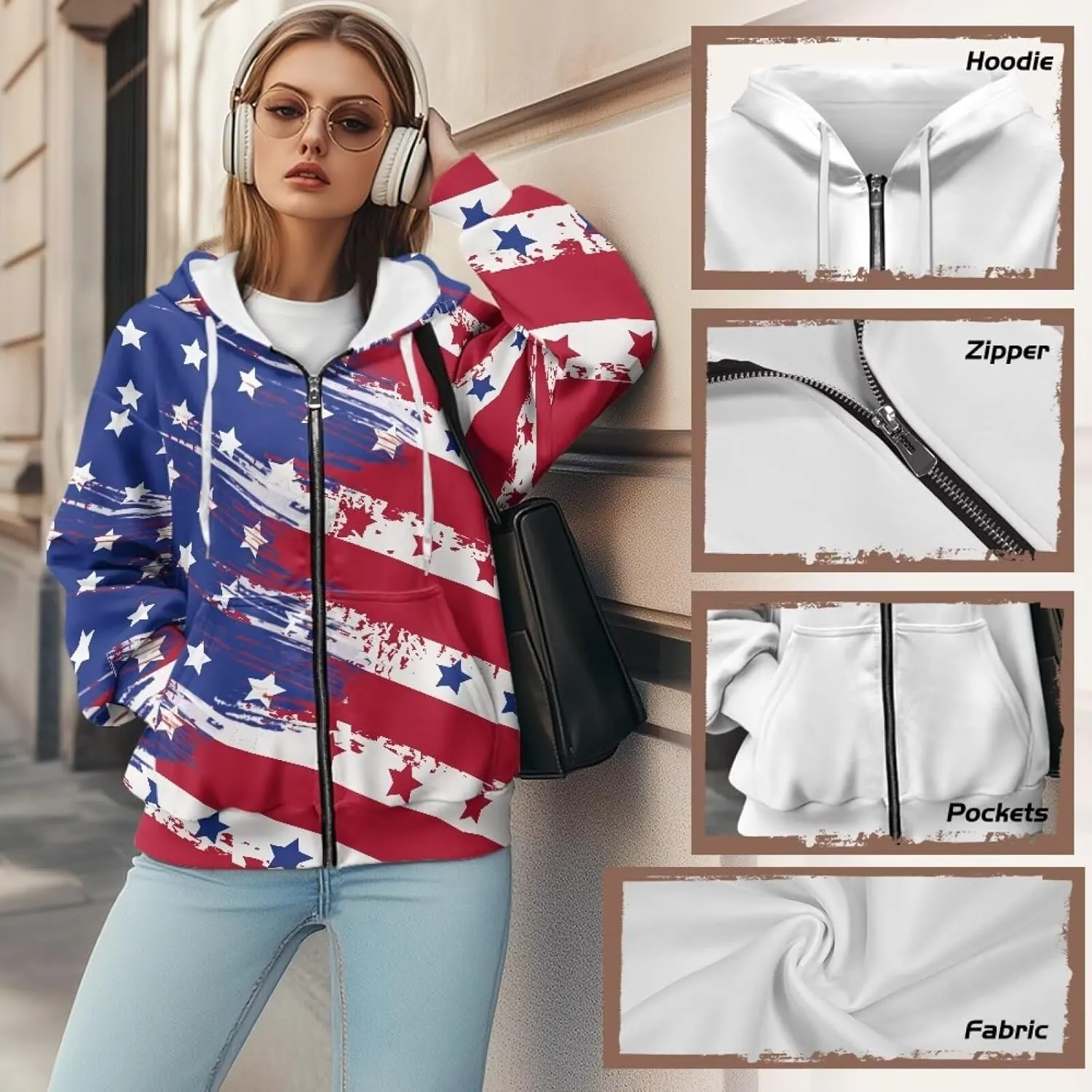 Womens Zipper Hoodie Casual Drawstring Hoodies Trendy Athletic Sweatshirt, Plus