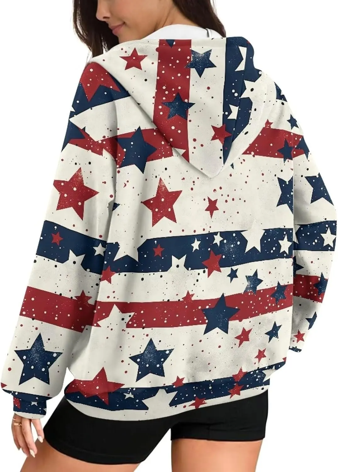 Womens Zipper Hoodie Casual Drawstring Hoodies Trendy Athletic Sweatshirt, Plus
